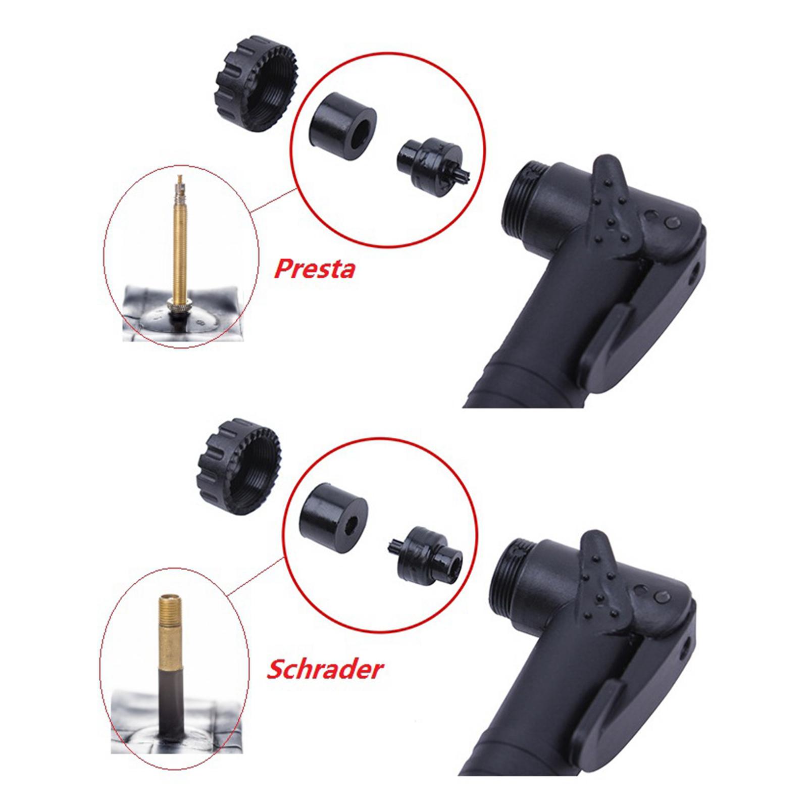 2xBike Mini Pump Compact Presta Schrader Hand Pumps w/ Mount Bracket Black