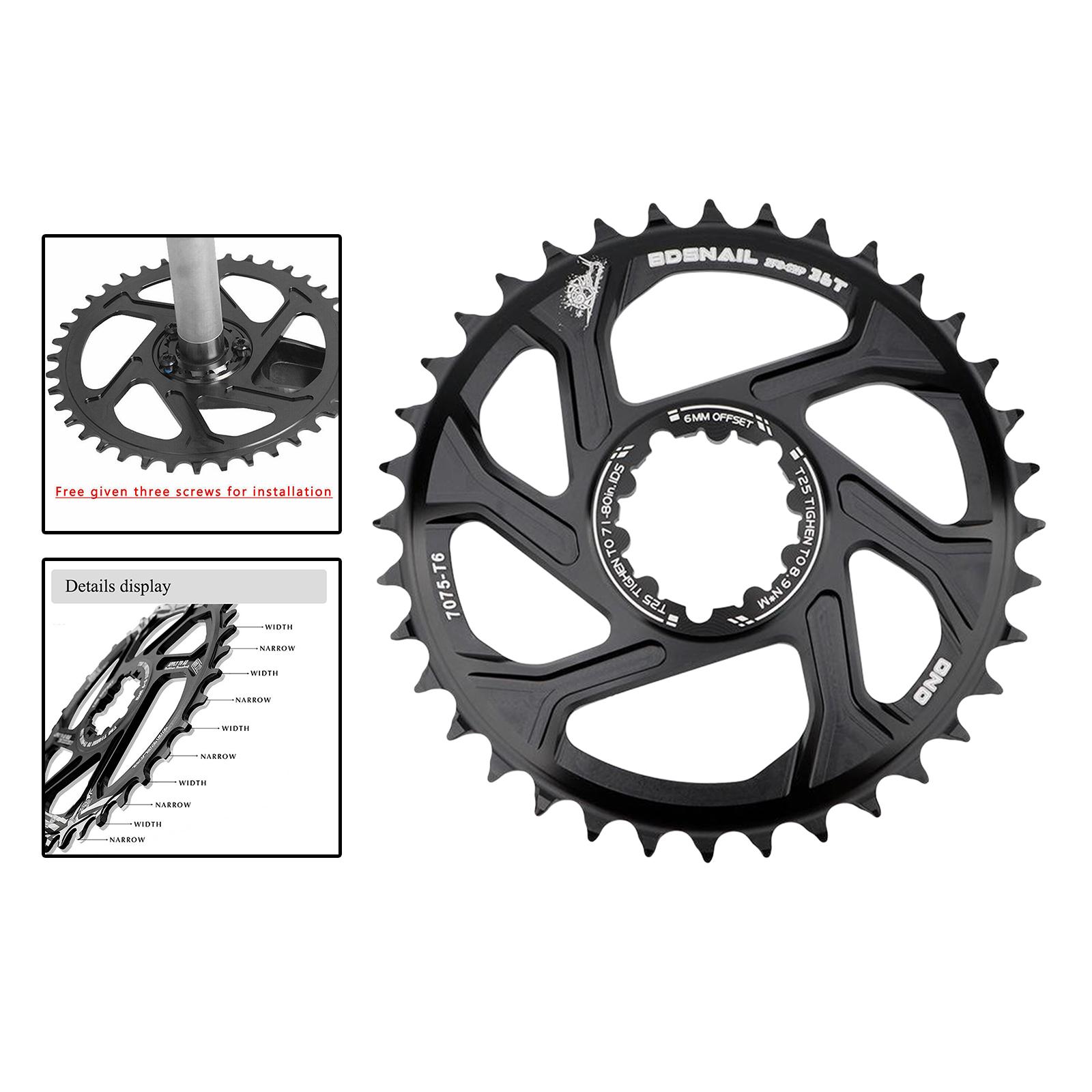 Bike Chainring Integrated Narrow Wide Bicycle Direct Mount Black 36T