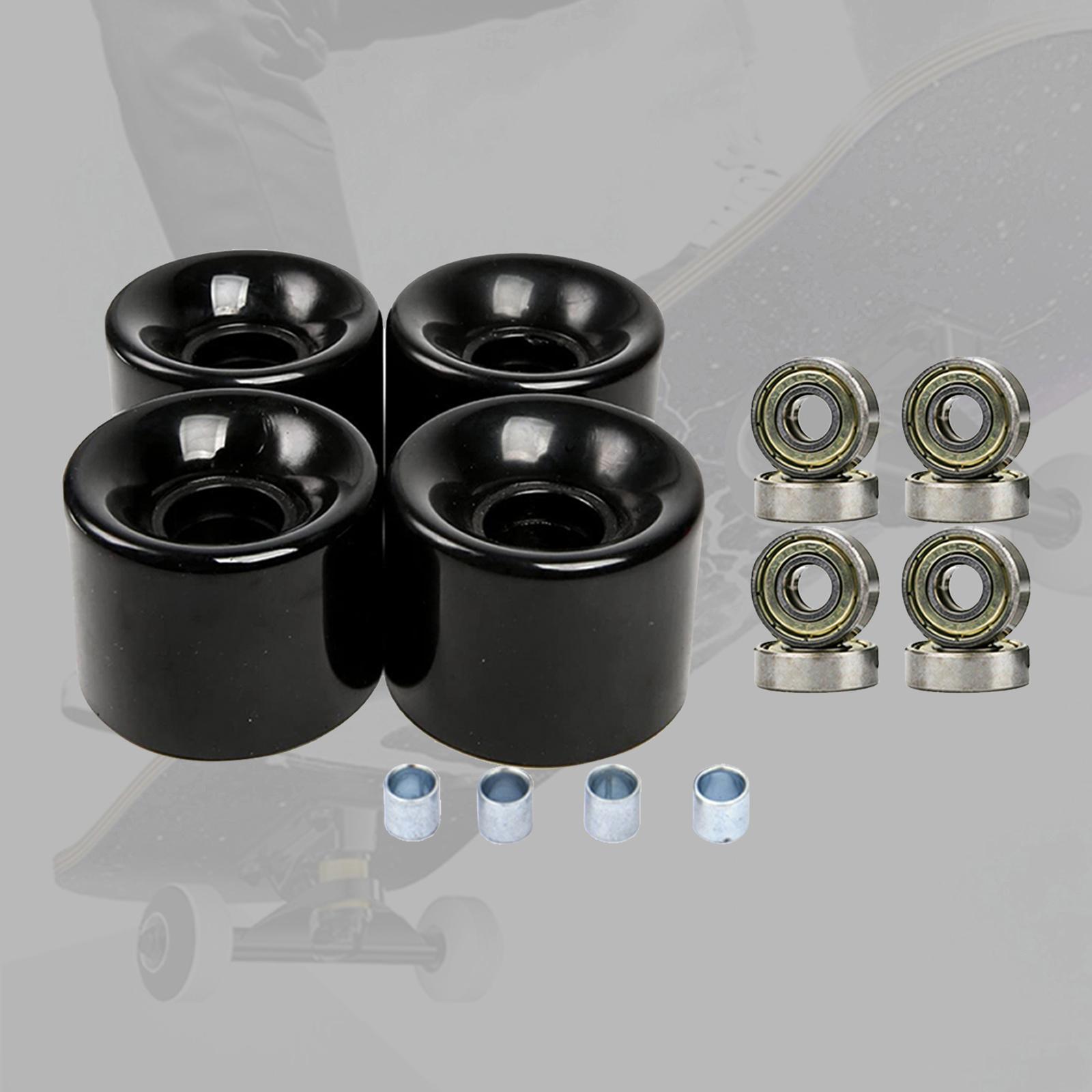 Skateboard Wheels with Bearings 60mm Wheels Set of 4 Black Gold Cover