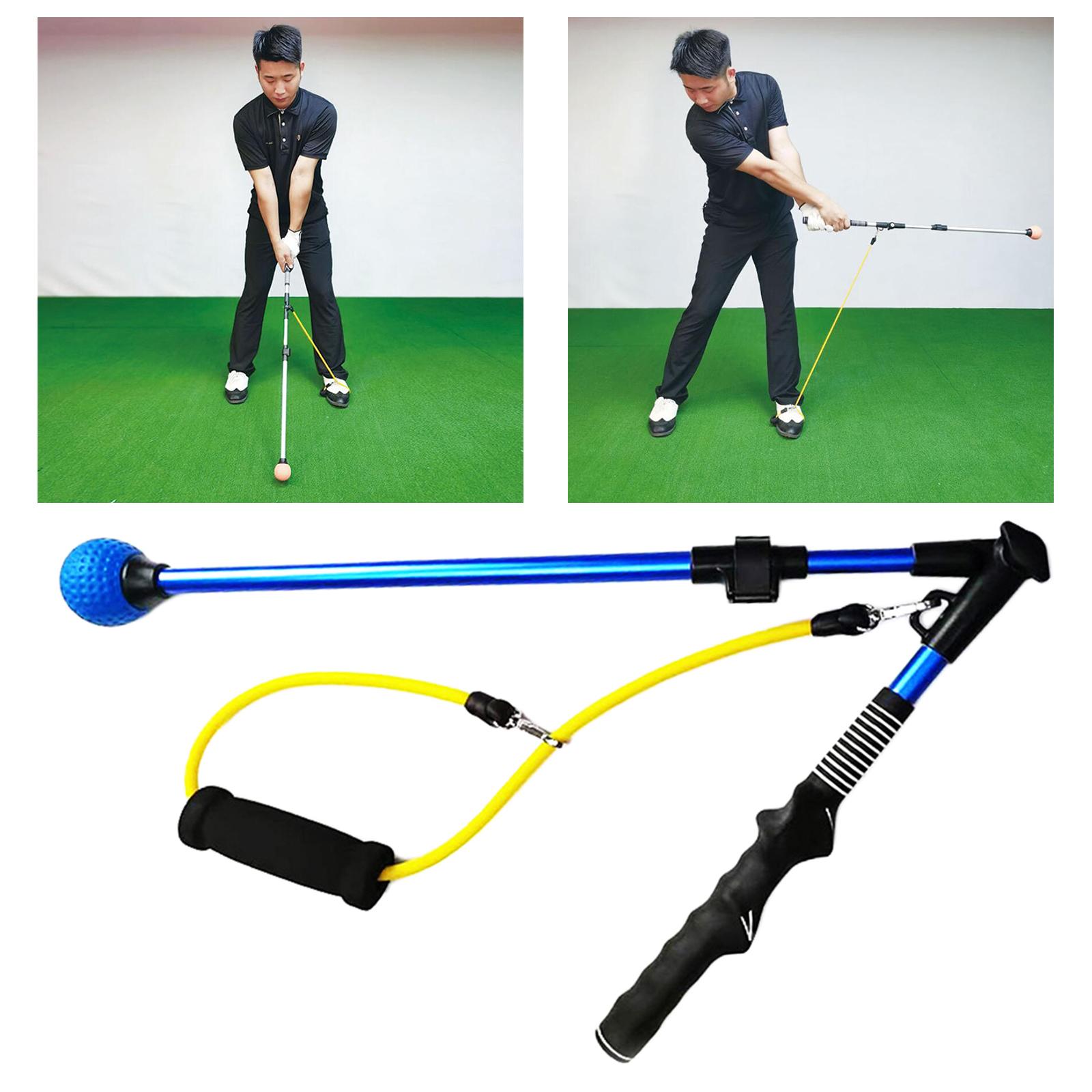 Golf Swing Trainer Golf Alignment Warm-Up Stick Training Aid Practice Blue