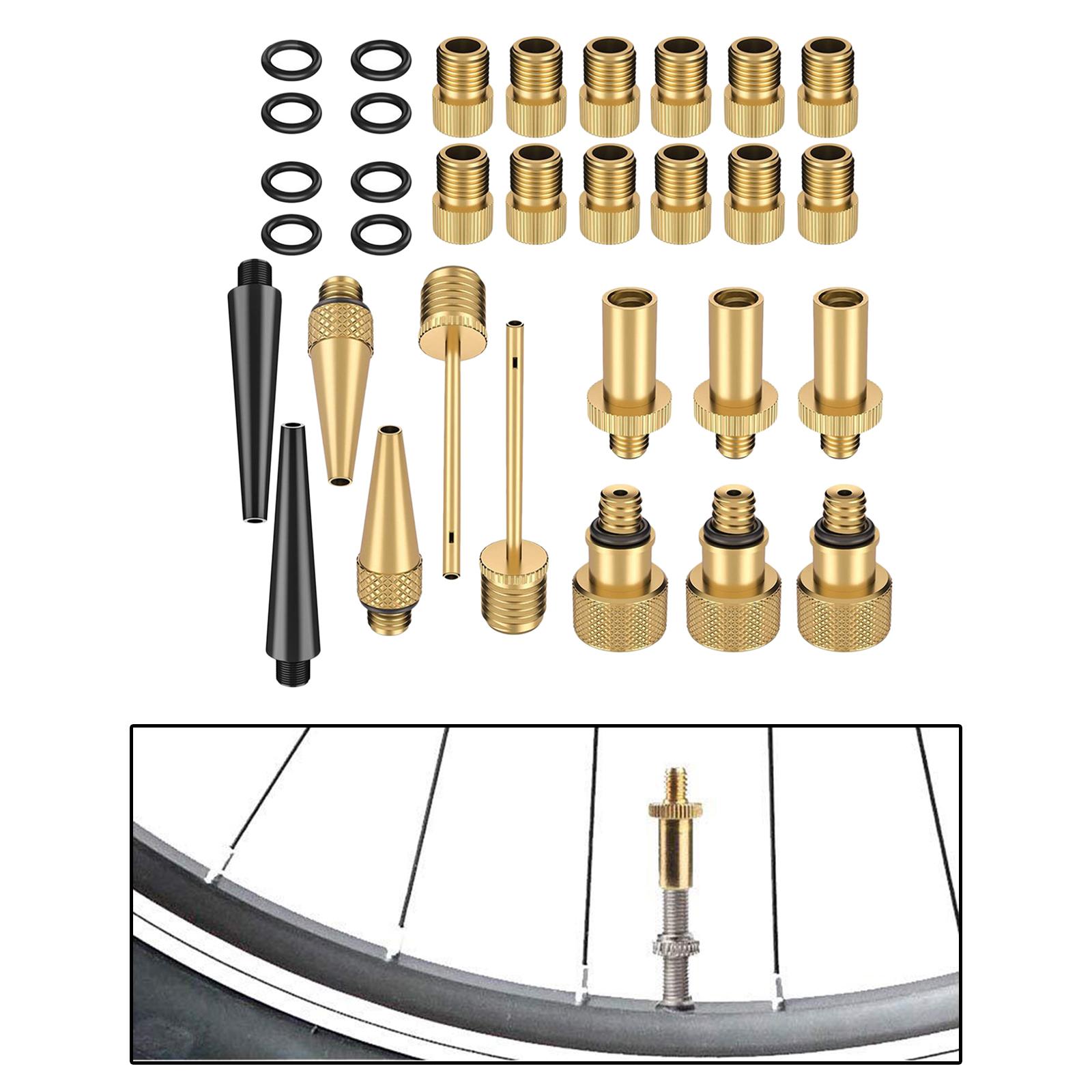 BRASS ADAPTOR PRESTA SCHRADER BICYCLE VALVE CONVERTER BIKE PUMP 32pcs