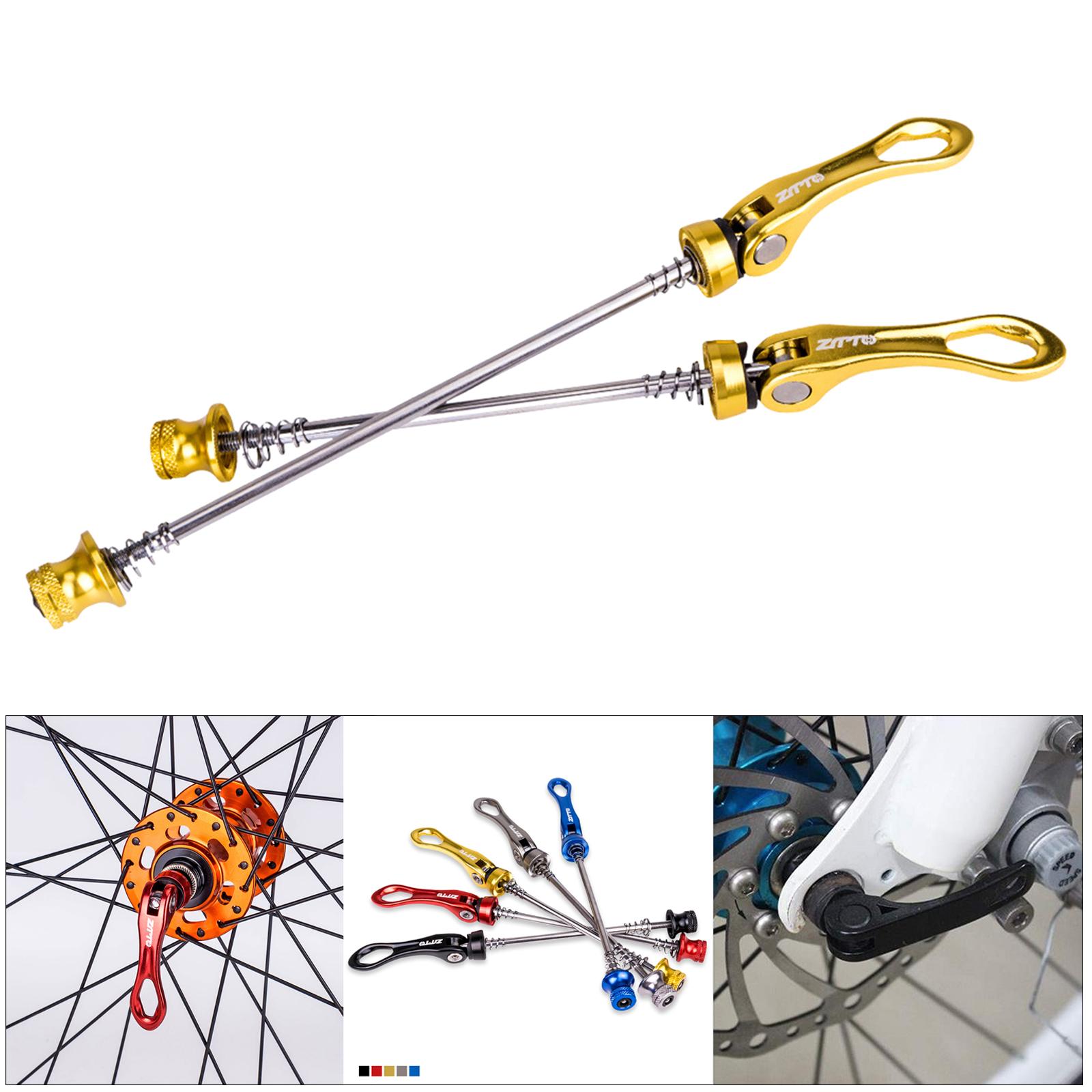 Anodised Bike Bicycle MTB Quick Release QR Alloy Wheel Hub Spindle Golden