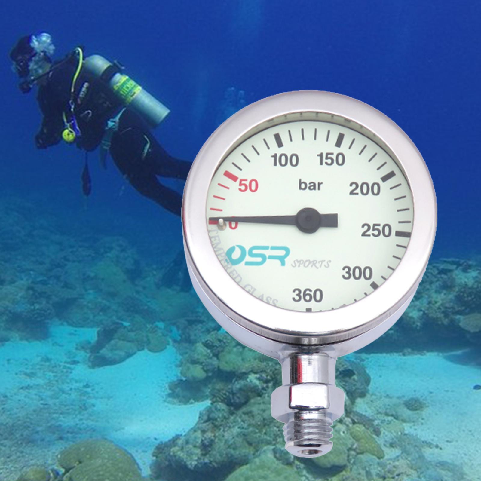 Scuba Dive Brass Pressure Gauge Dual Readings With luminous