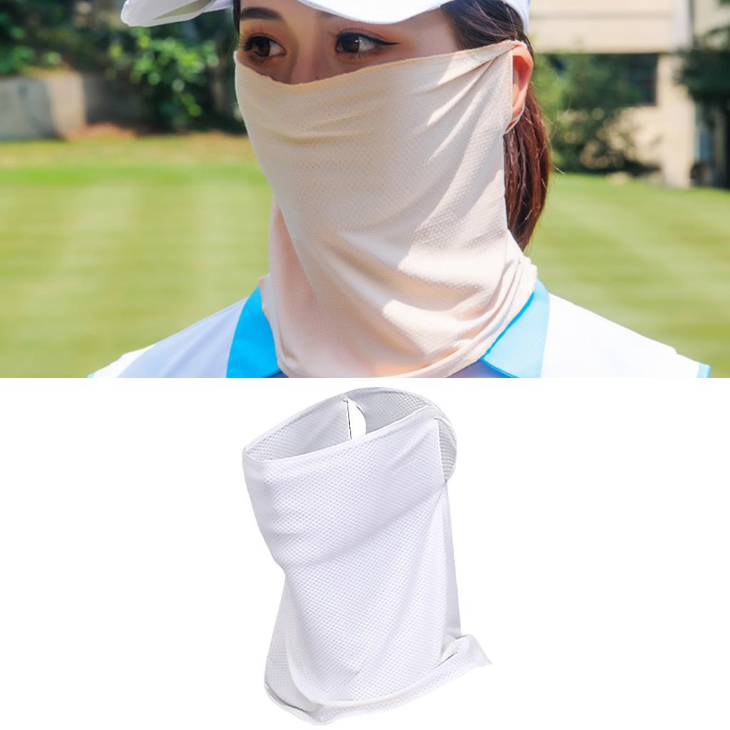 Golf Face Mask Neck Gaiter Balaclava Scarf Bandana Cycling Face Cover White