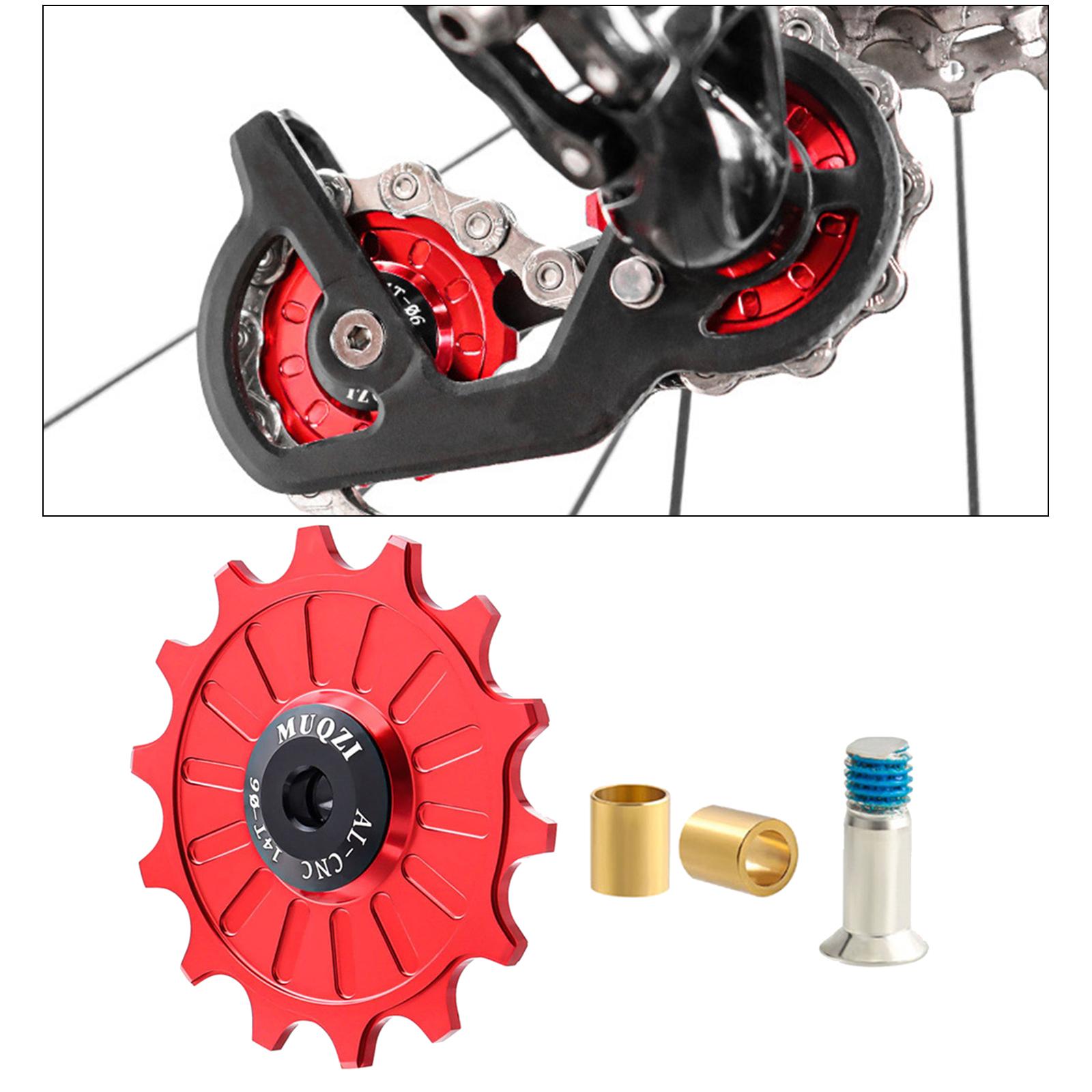 Bike Rear Derailleur Pulley 11T - 17T Jockey Wheel Guide Roller 14T Red