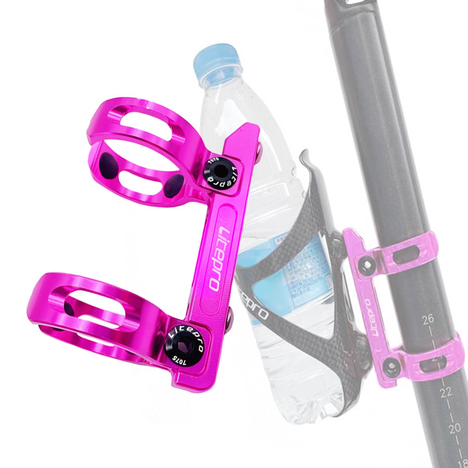 Folding Bicycle Bottle Clamp Conversion Bottle Holder Adapter Accessories Rose Pink