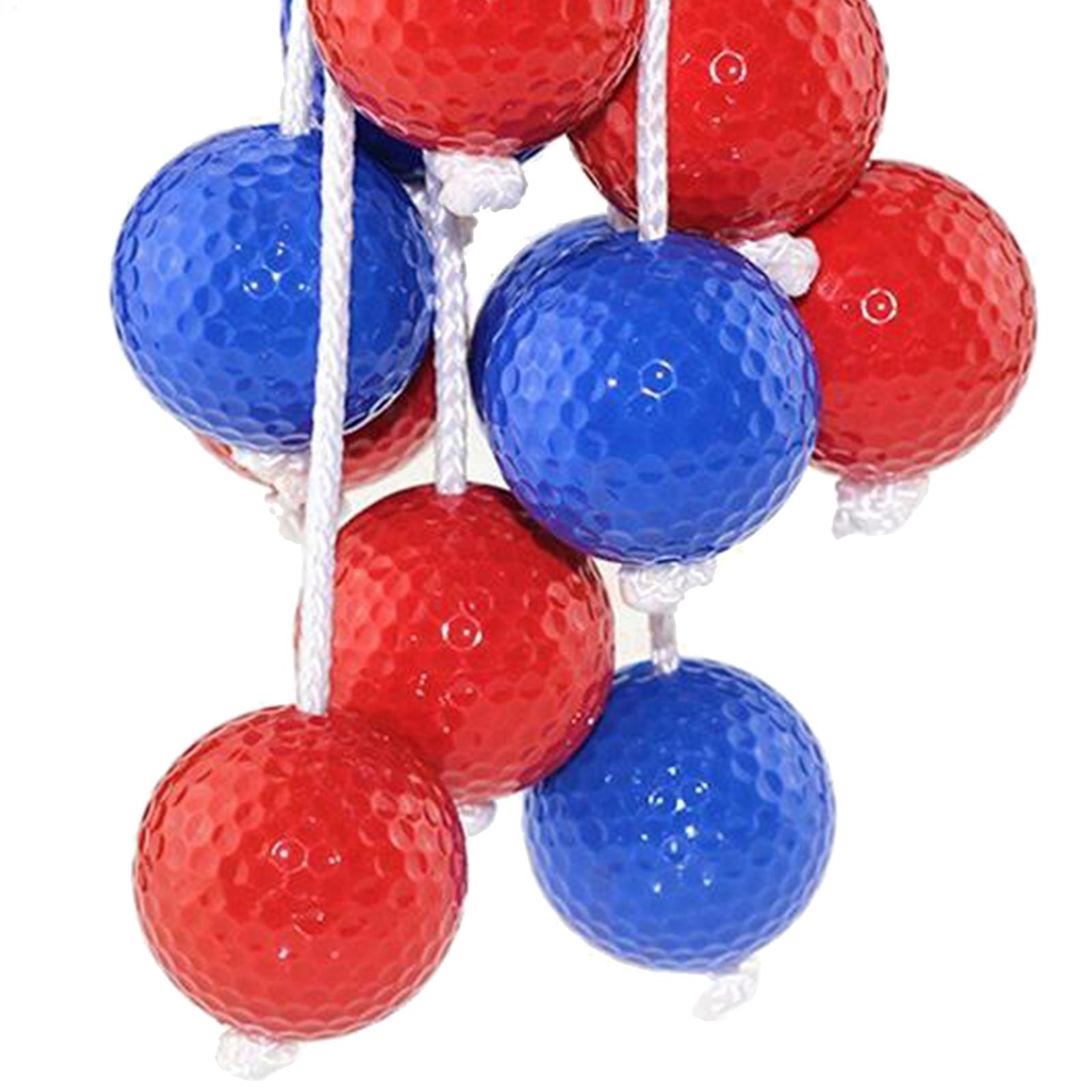 6Pcs Ladder Toss Game Ladder Ball Outdoor Lawn Yard Beach Game Golf Balls Red and Blue