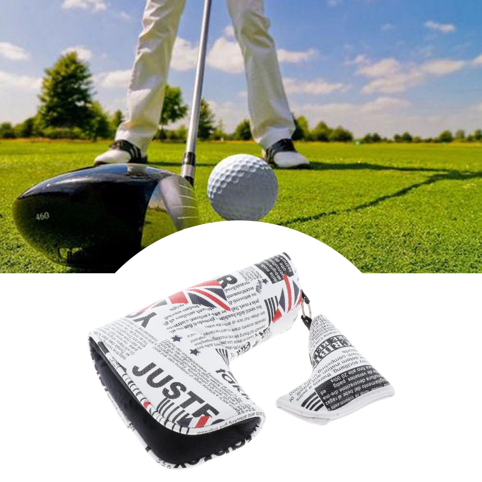 PU Leather Golf Putter Head Cover Guard Water Resistant British flag