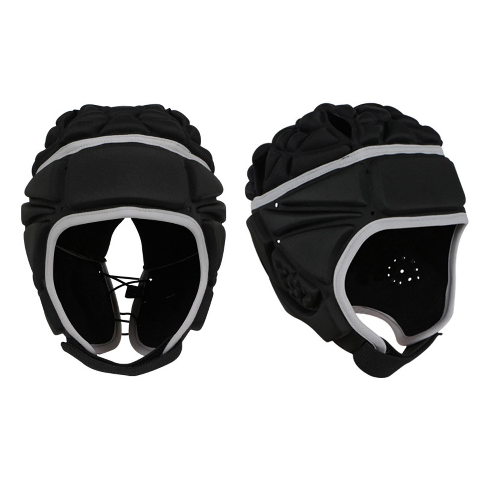 Rugby Headguard Protector Guard Wrestling Helmet Head Gear Protective Black