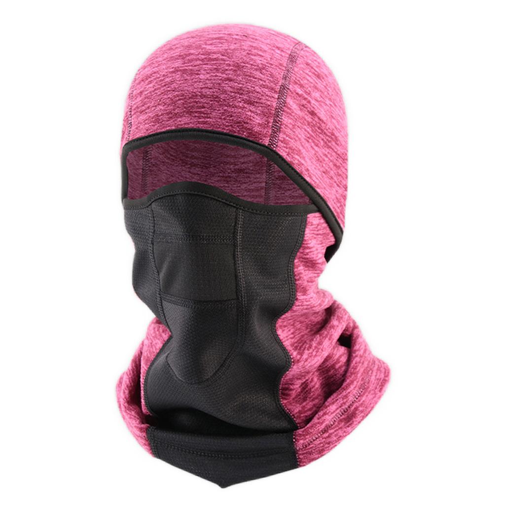 Balaclava Winter Caps Windproof Scarf for Skiing Outdoor Hiking Wine Red