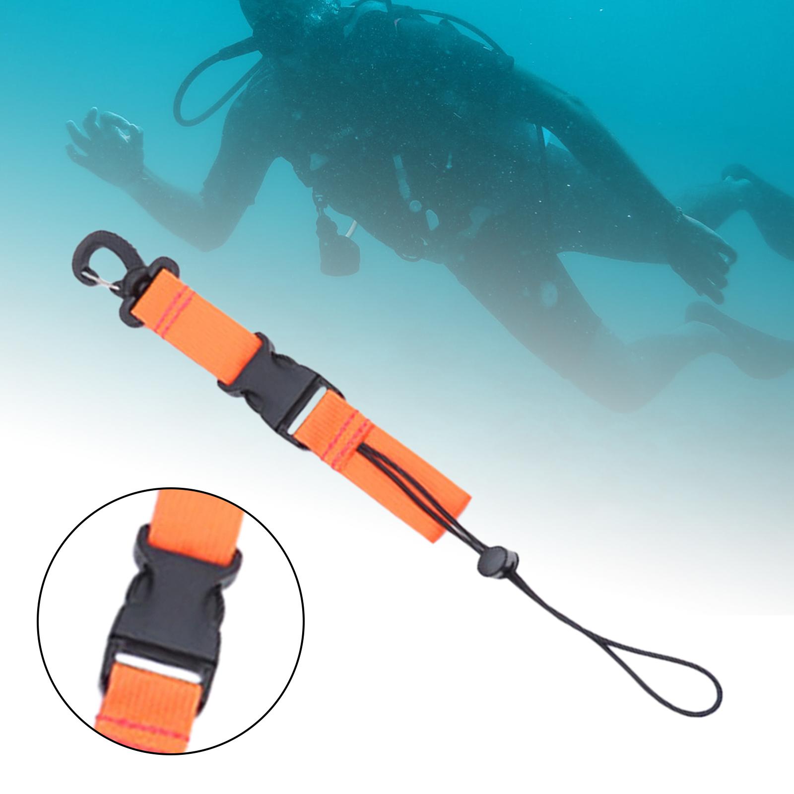 Scuba Diving Lanyard Durable Webbing for Dive Lights Fishing Tool Cameras Orange