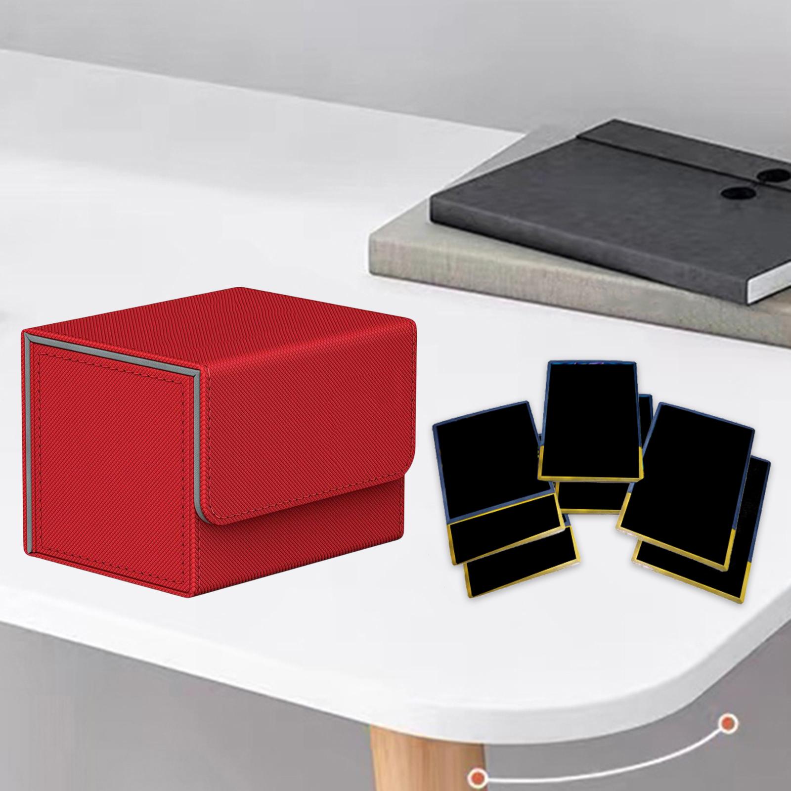 Card Deck Box Storage Holder Organizer W/ Magnet Closure Display TCG Red