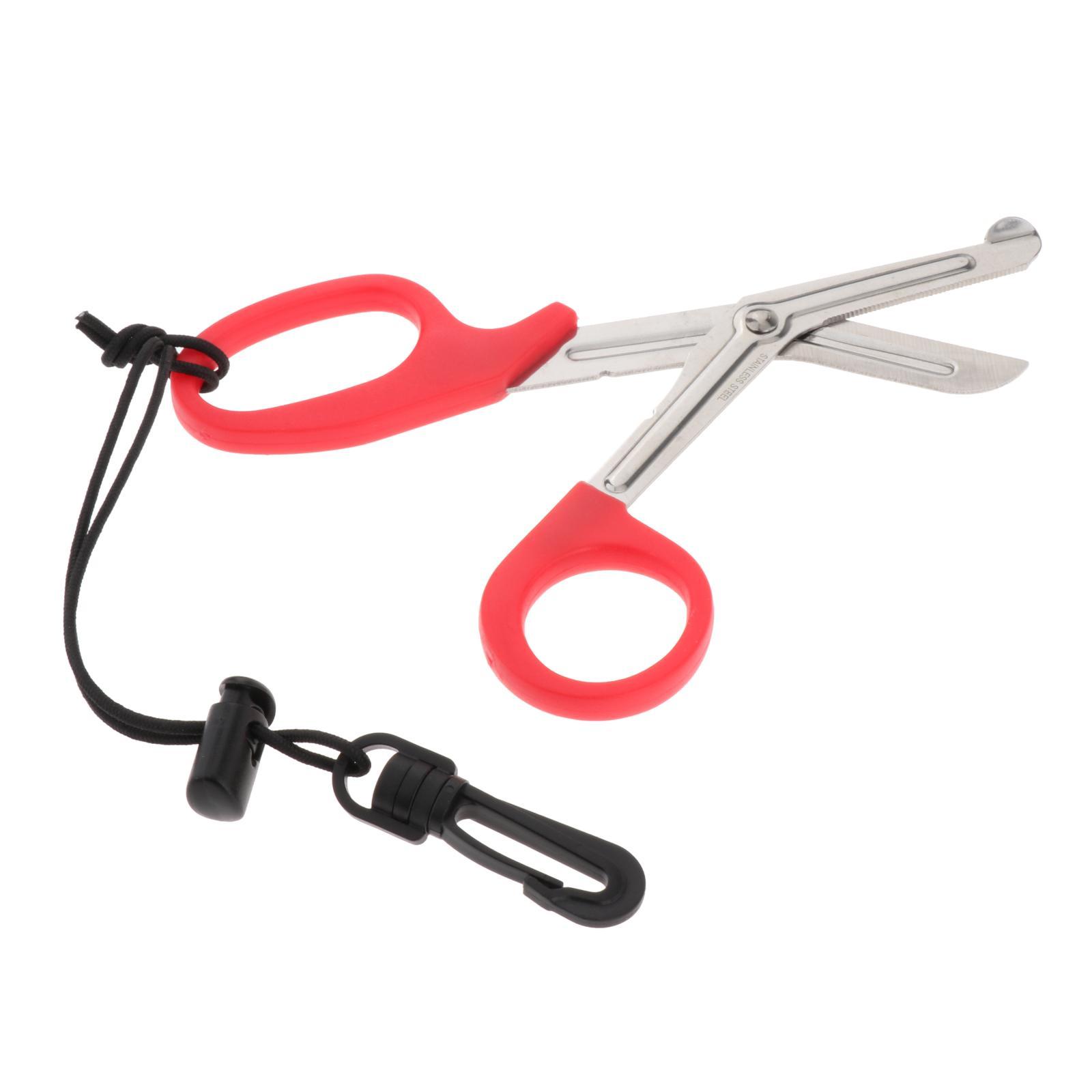 Diving Shears Stainless Steel Sports Underwater Escape Diving Scissors Red