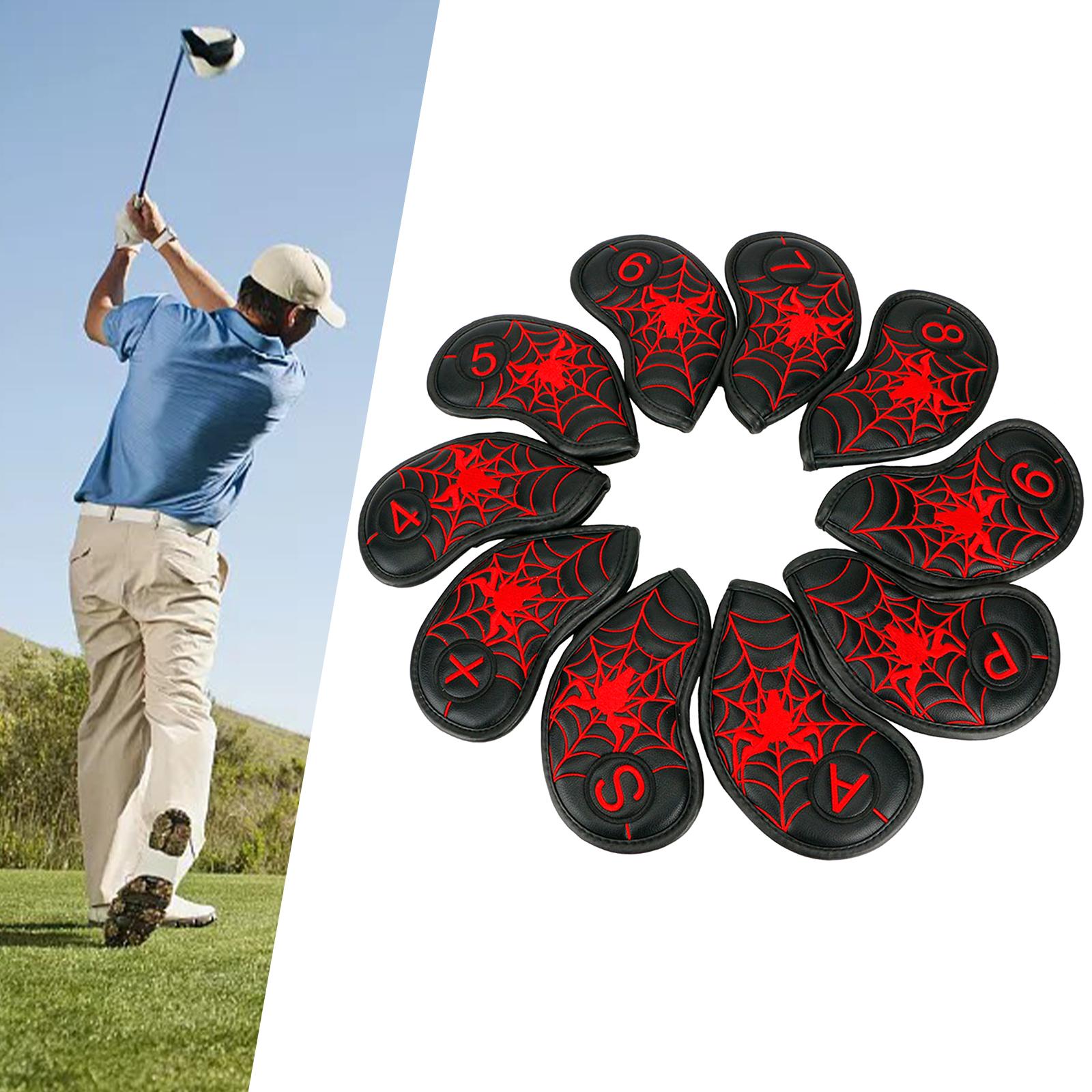 10Pcs/Pack Golf Club Iron Headcover Set Accessories Outdoor Black