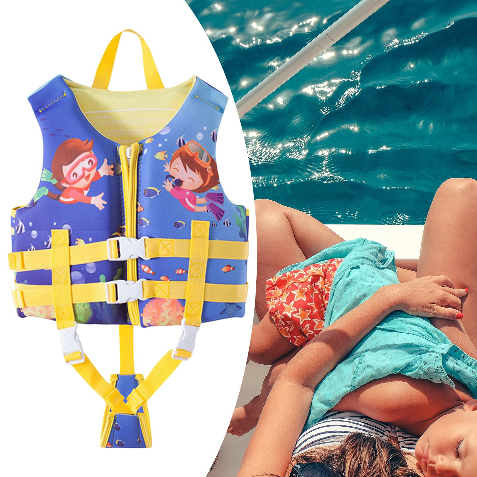 Kids Swim Vest Foam Lifejacket with Crotch Straps Pool Float Unisex Children