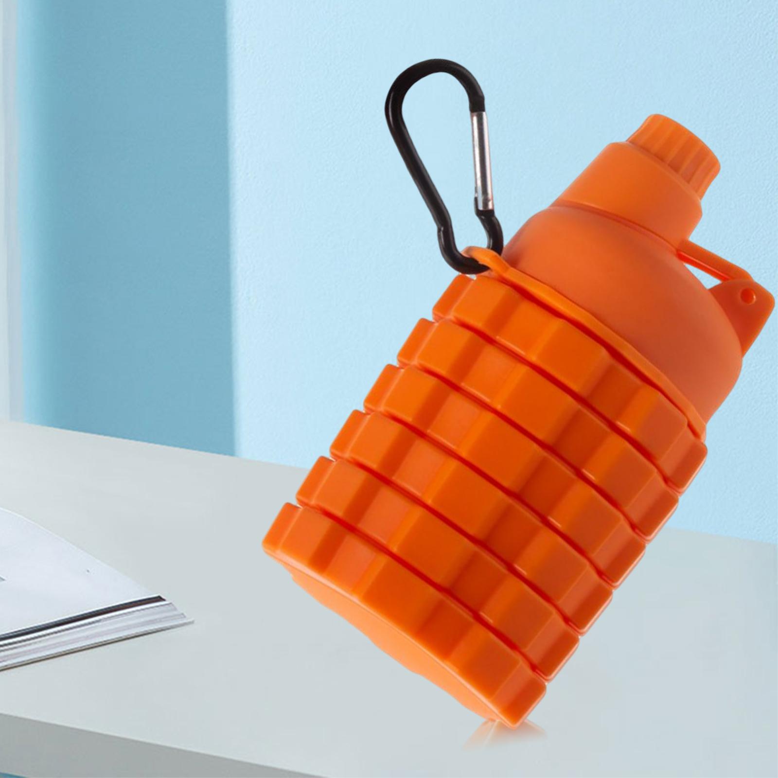 450ML Silicone Folding Water Cup Portable Outdoors Drinking Mug  Orange