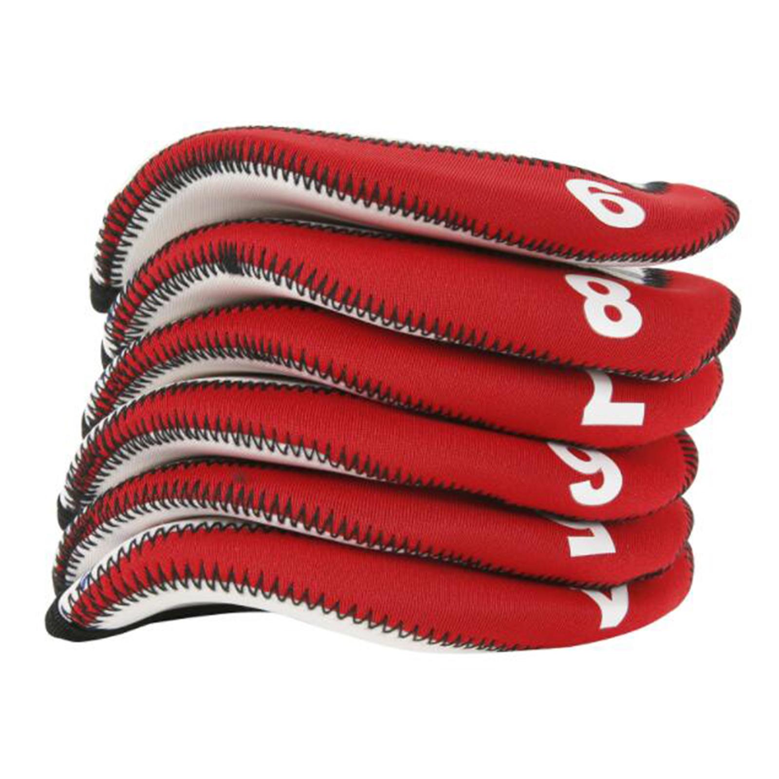 10x Golf Iron Headcover Set Golf Club Head Cover Golfer Gift Fits All Brands Red