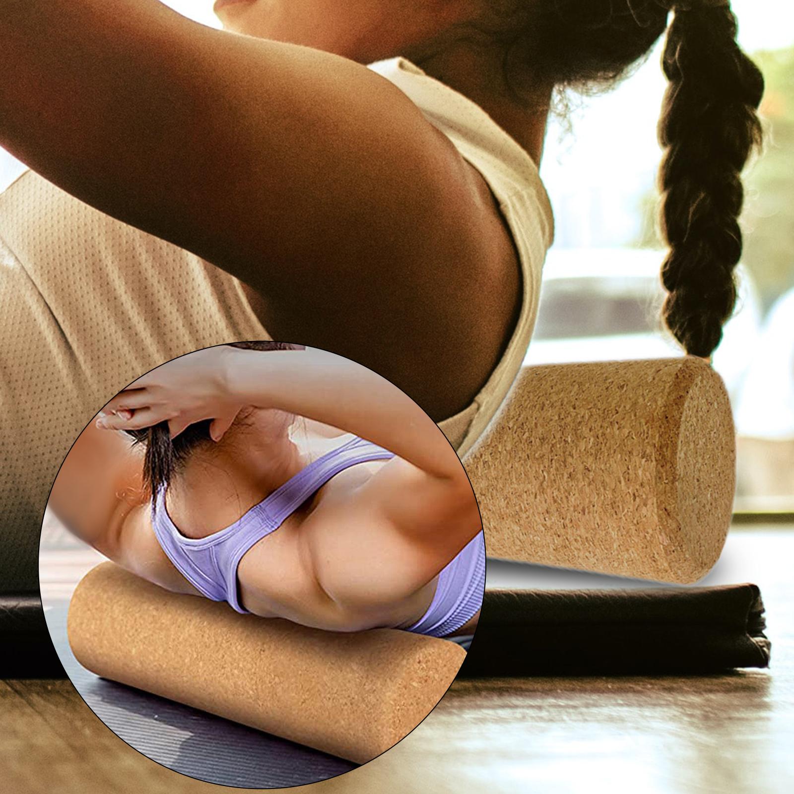 Cork Yoga Pillar Core Exercises Muscle Massage Roller 3.94x11.81inch