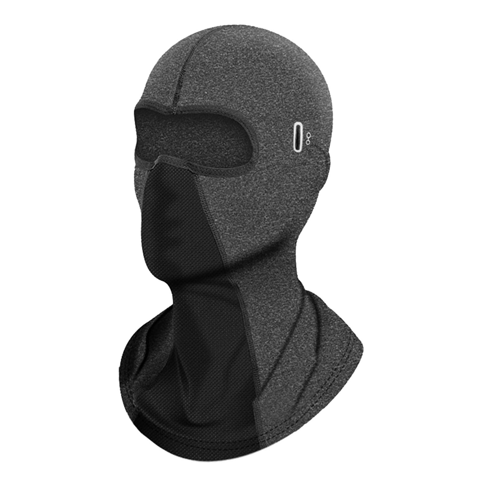 Balaclava Mask Summer Headwear Full Face Cover Gray17.7x6.7in Hole