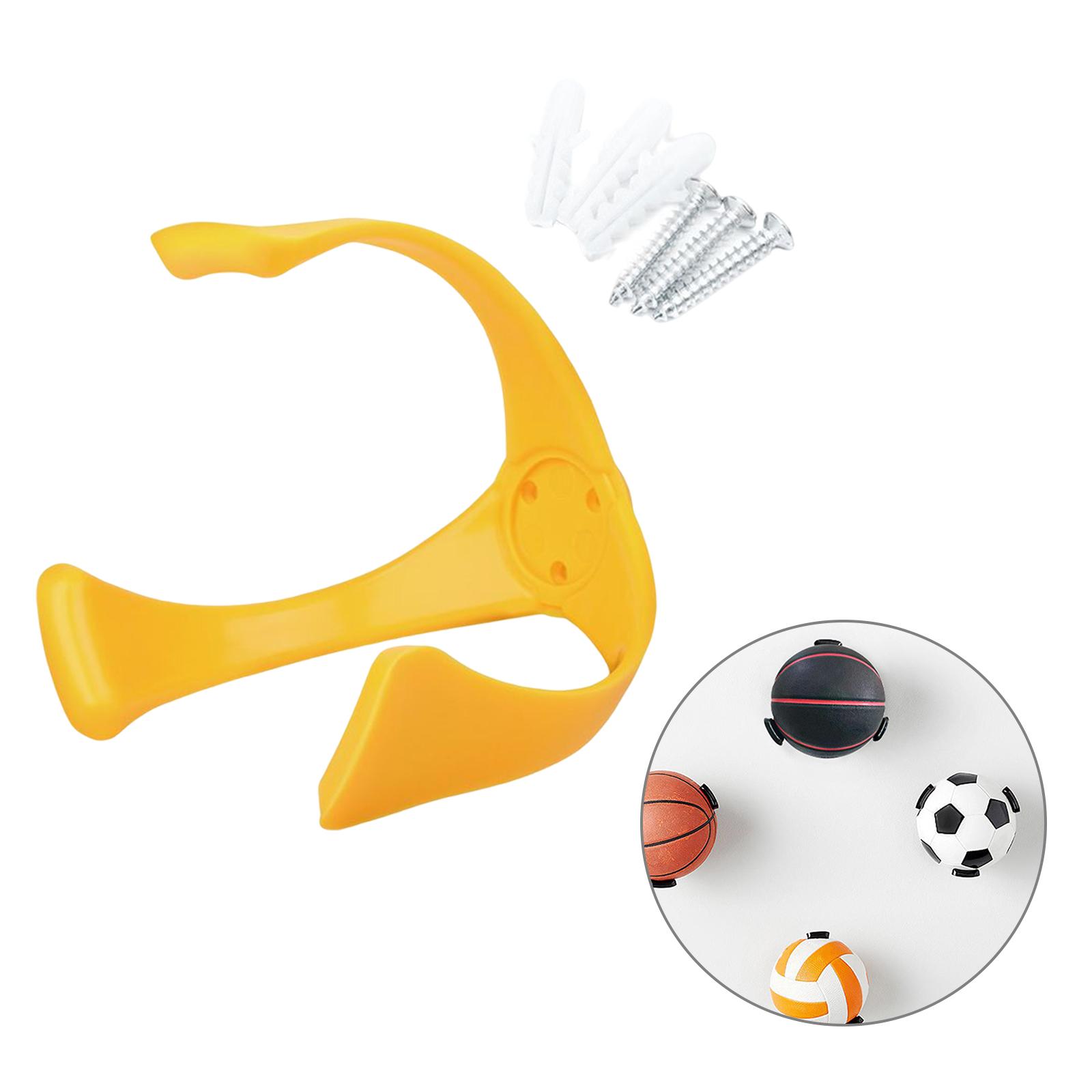 Ball Storage Rack Support Ball Holder Claw for Basketball Soccer Rugby Yellow