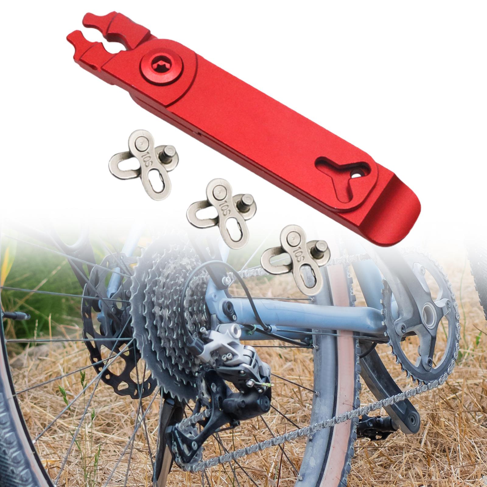 Portable Bike Chain Link Pliers Aluminum Alloy Wrench for Repair Parts 10S Red