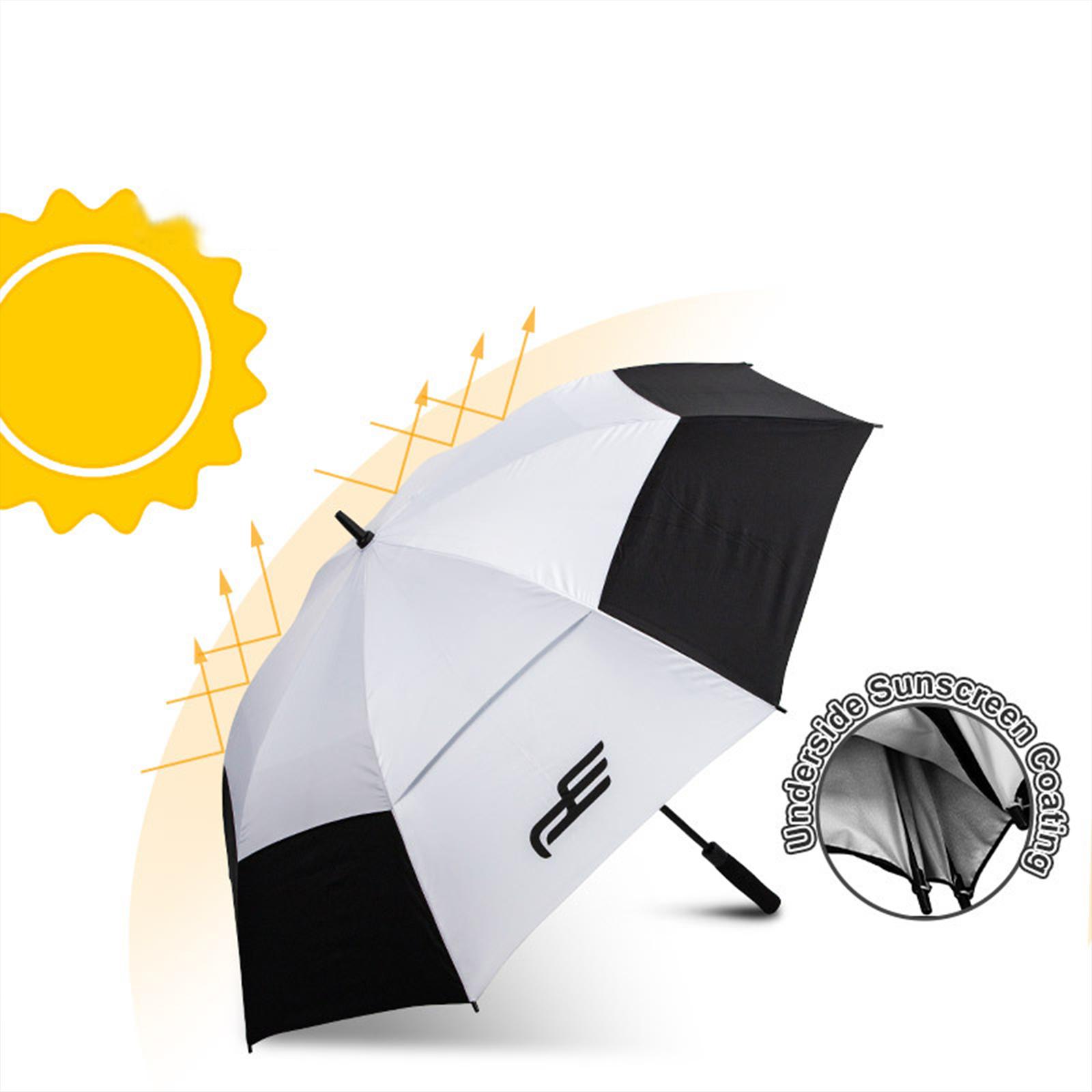 53 inch Golf Umbrella Auto Open Waterproof Rain Umbrella Vented Sturdy White