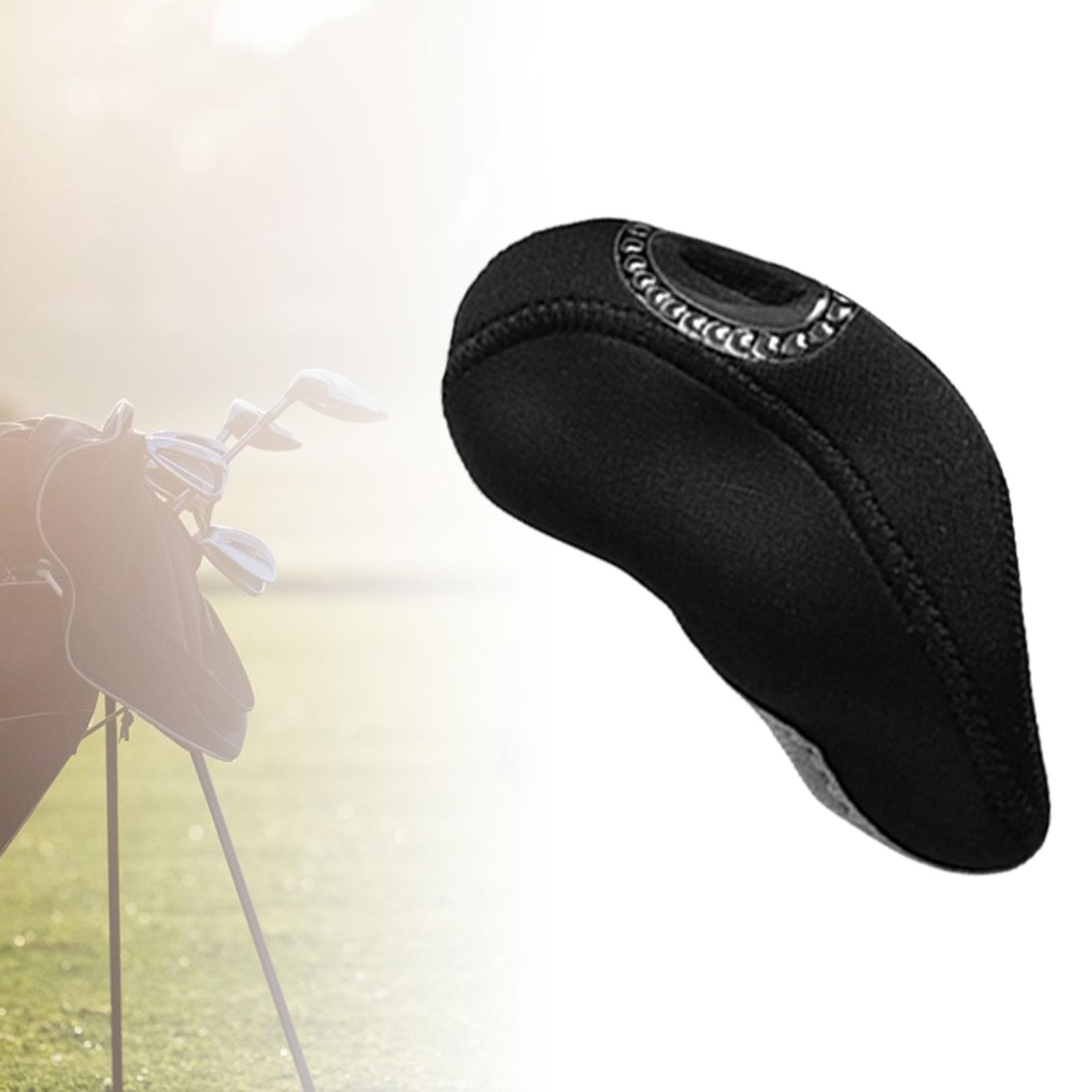 Golf Iron Headcover Lightweight Golf Club Head Cover Protective Sleeve Black