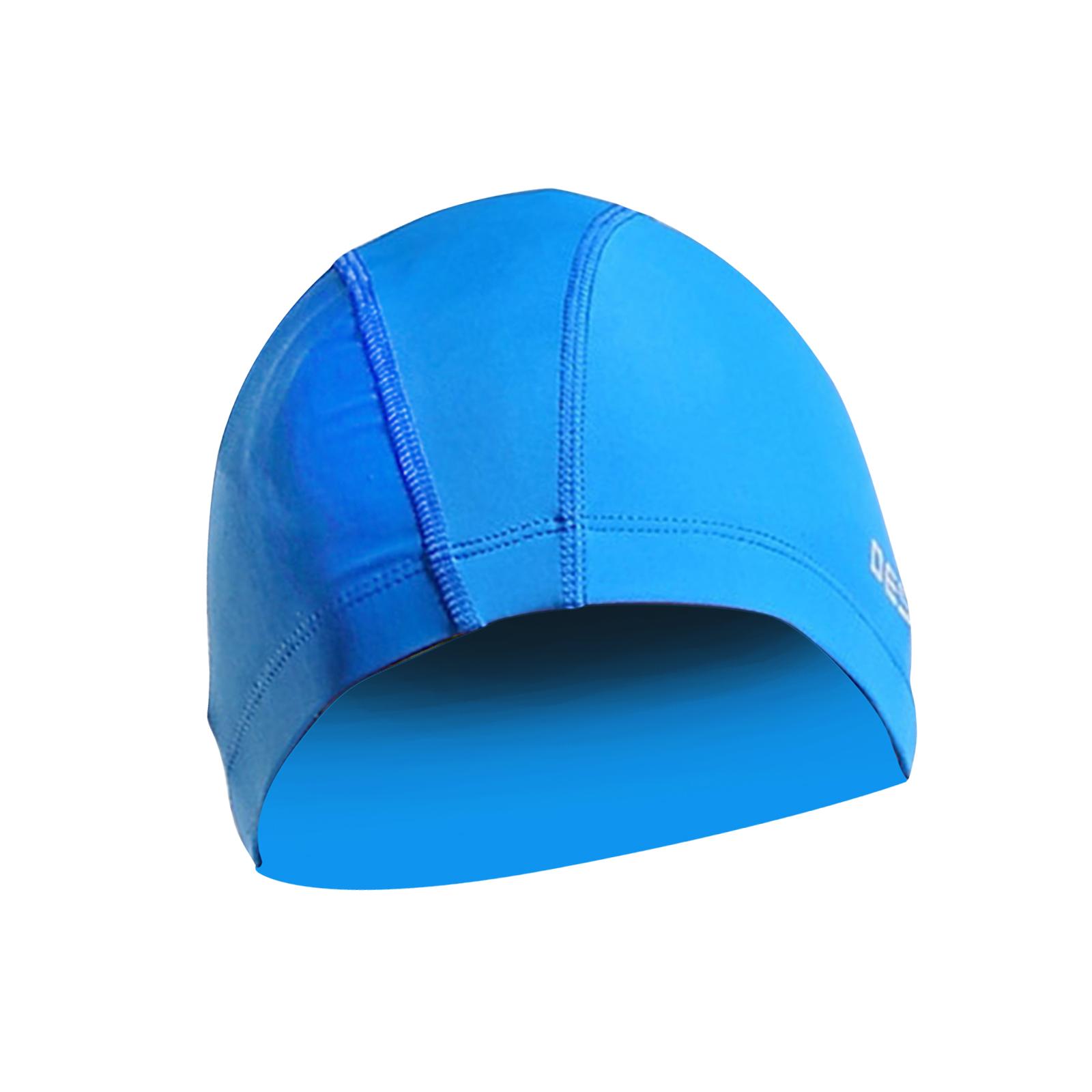 Swim Cap Men Durable Hat for Holidays Long Short Water Sports Blue