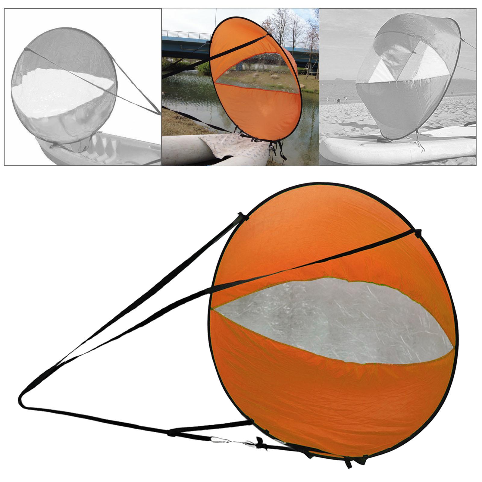 Downwind Wind Sail Kit 42" Popup Kayak Wind Sail for Inflatable Boats Canoes orange