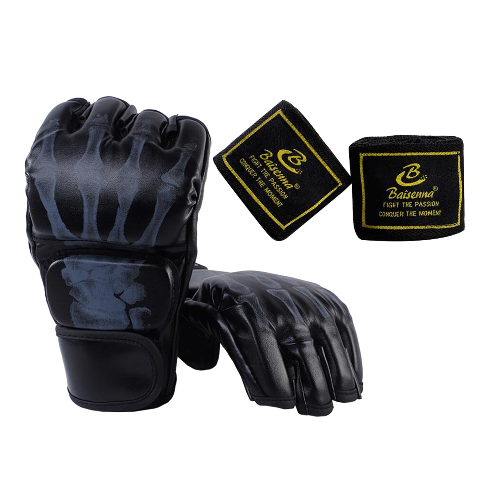 Boxing Gloves Black Skeleton