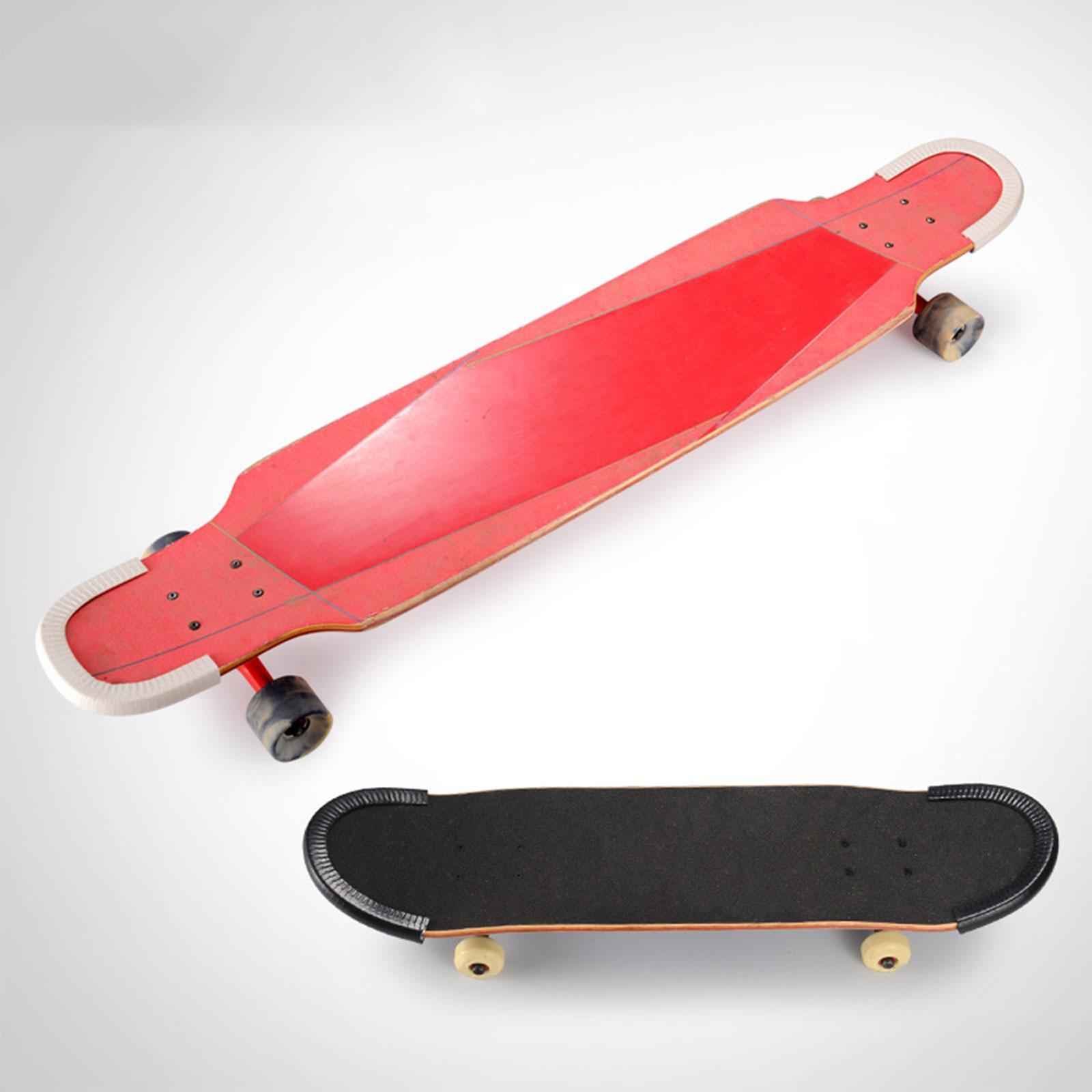 2Pcs Skateboard Deck Guards Protector Hardware Mounting Longboard Deck Strip White