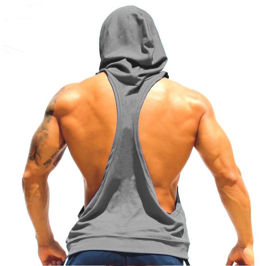 Herren Muskelshirt Slim Fitness T-Shirt Hoodies Weste Gym Bodybuilding ...