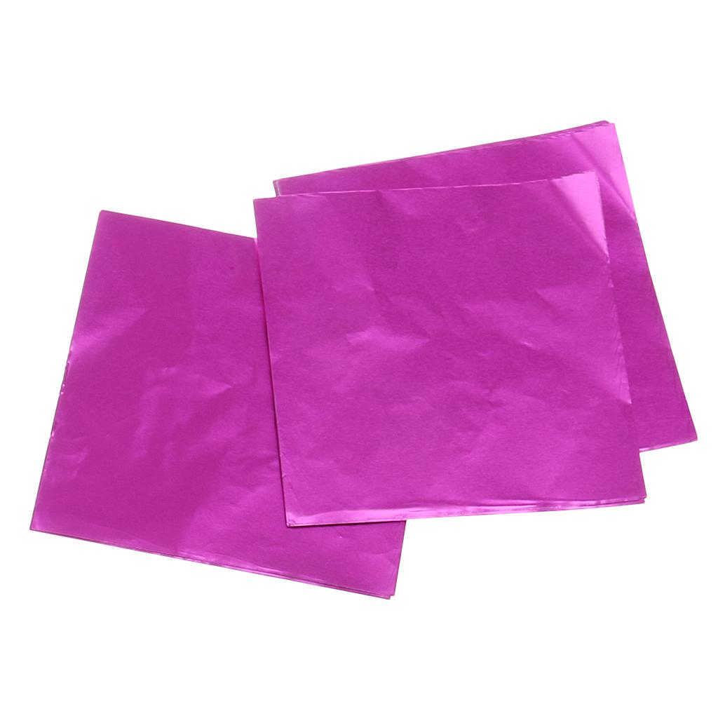 100pcs Foil Wrappers Package for Sweets Candy Chocolate Lolly Art Pink