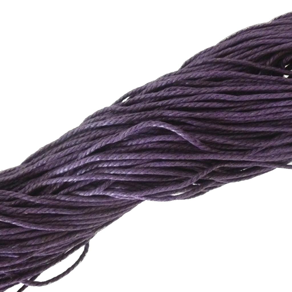 10M Dark Purple Waxed Cotton Rope String Jewelry Bracelet Making 2mm
