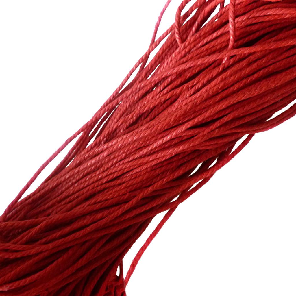 10M Red Waxed Cotton Rope String Jewelry Bracelet Making 2mm