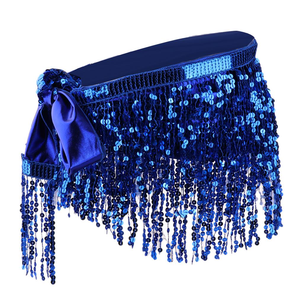 Belly Dance Dancer Costume Sequin Tassel Fringe Hip Scarf Belt Waist