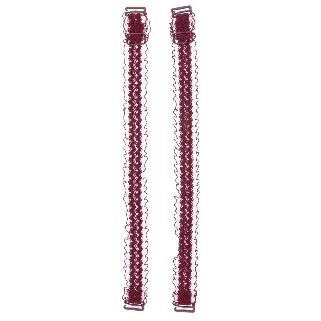 Women Floral Lace Bra Straps Adjustable Shoulder Straps Replacement Burgundy
