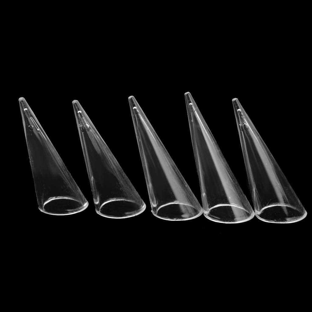 2x5 Piece Plastic Finger Cone Ring Stand Jewelry Display Holder Showcase Clear