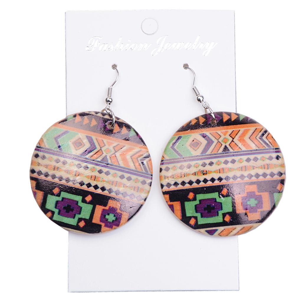 Bohemian Ethnic Round Earrings Dangle Fish Hook Earring Geometric