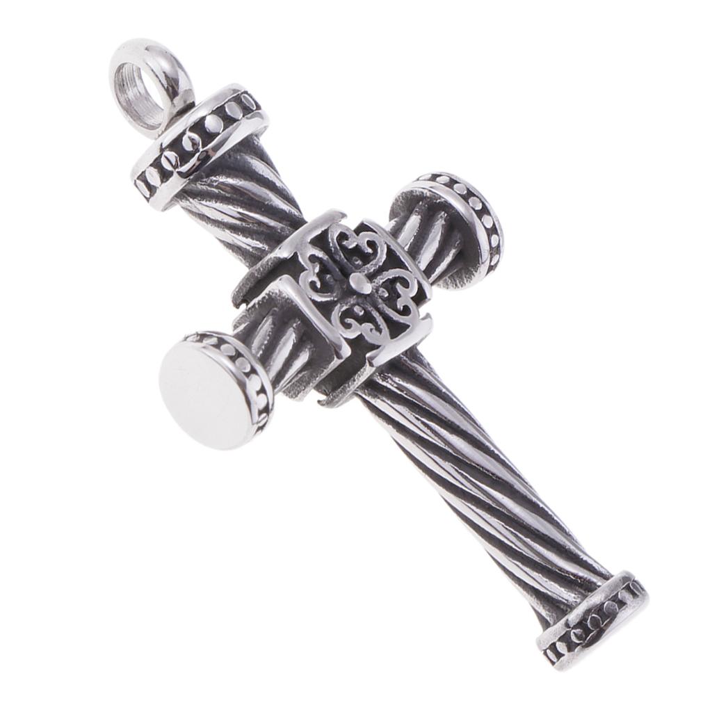 Stainless Steel Hollow Cross Cremation Urn Keepsake Pet Pendant Cross 2