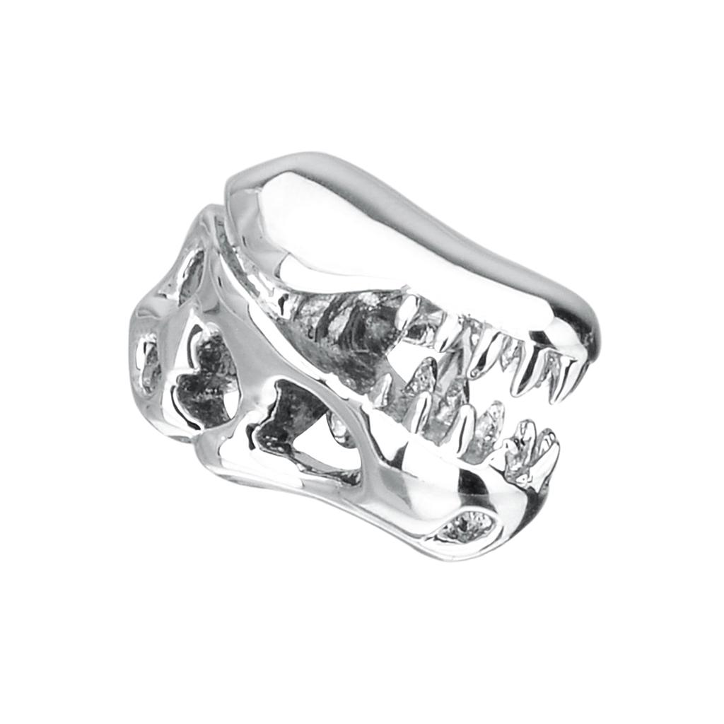 Unique 13x20mm Unisex Silver Tyrannosaurus Dinosaur Skull Animal Brooch Pin