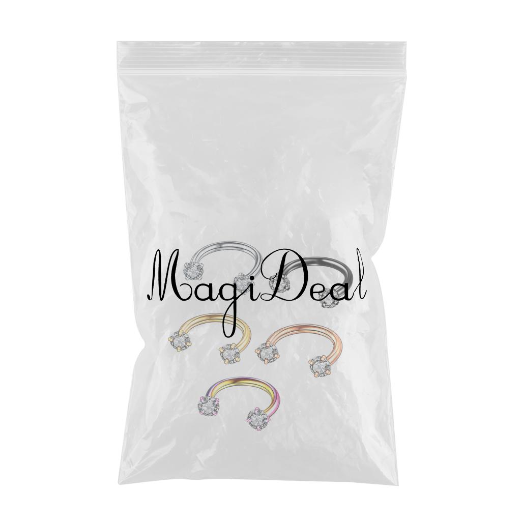 5pcs Stainless Steel Horseshoe Ring Nose Earring Eyebrow Piercing Jewelry