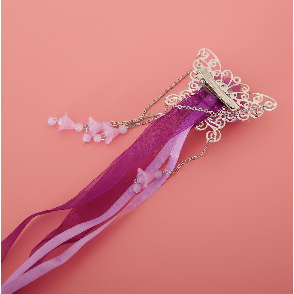 Ancient Traditional Chinese Hair Clip Bridal Wedding Head Jewelry Purple