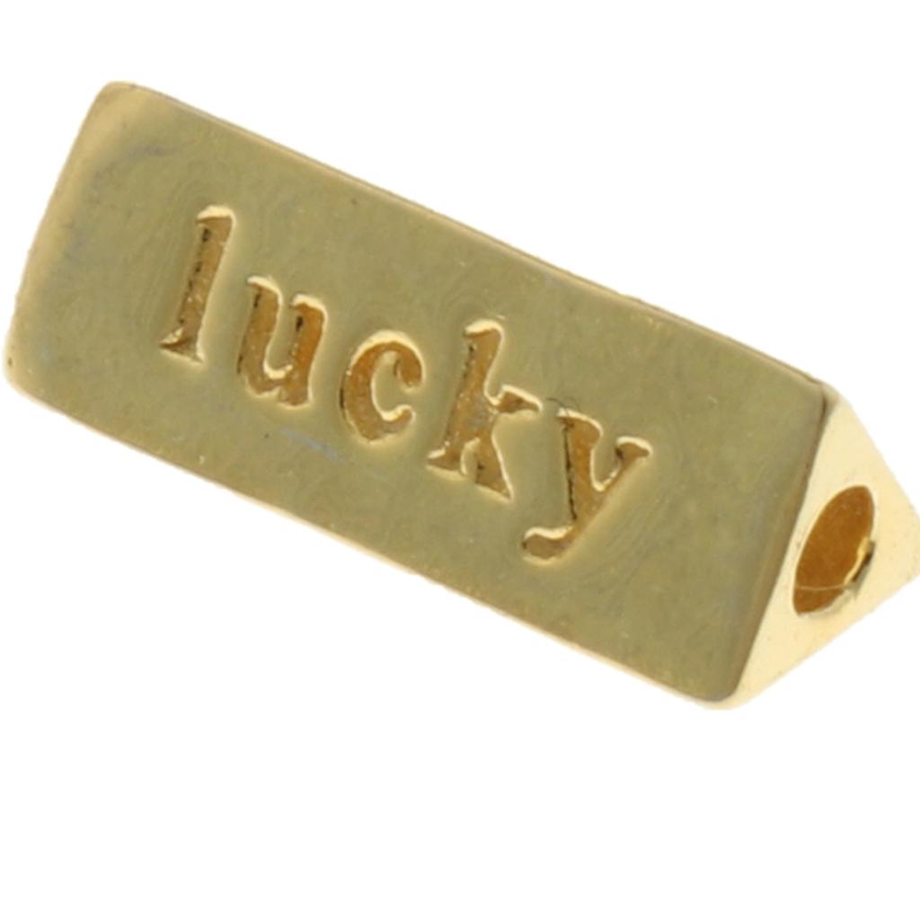 1 Piece Triangle Lucky Loose Spacer Beads for Bracelet Making Golden