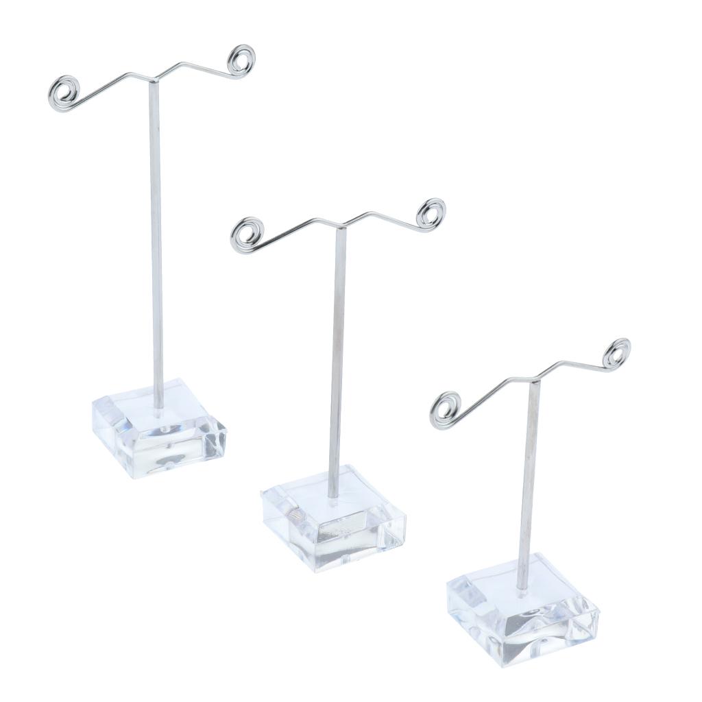 2x3 Pcs metal earring holder acrylic earring set pendant display stand Clear