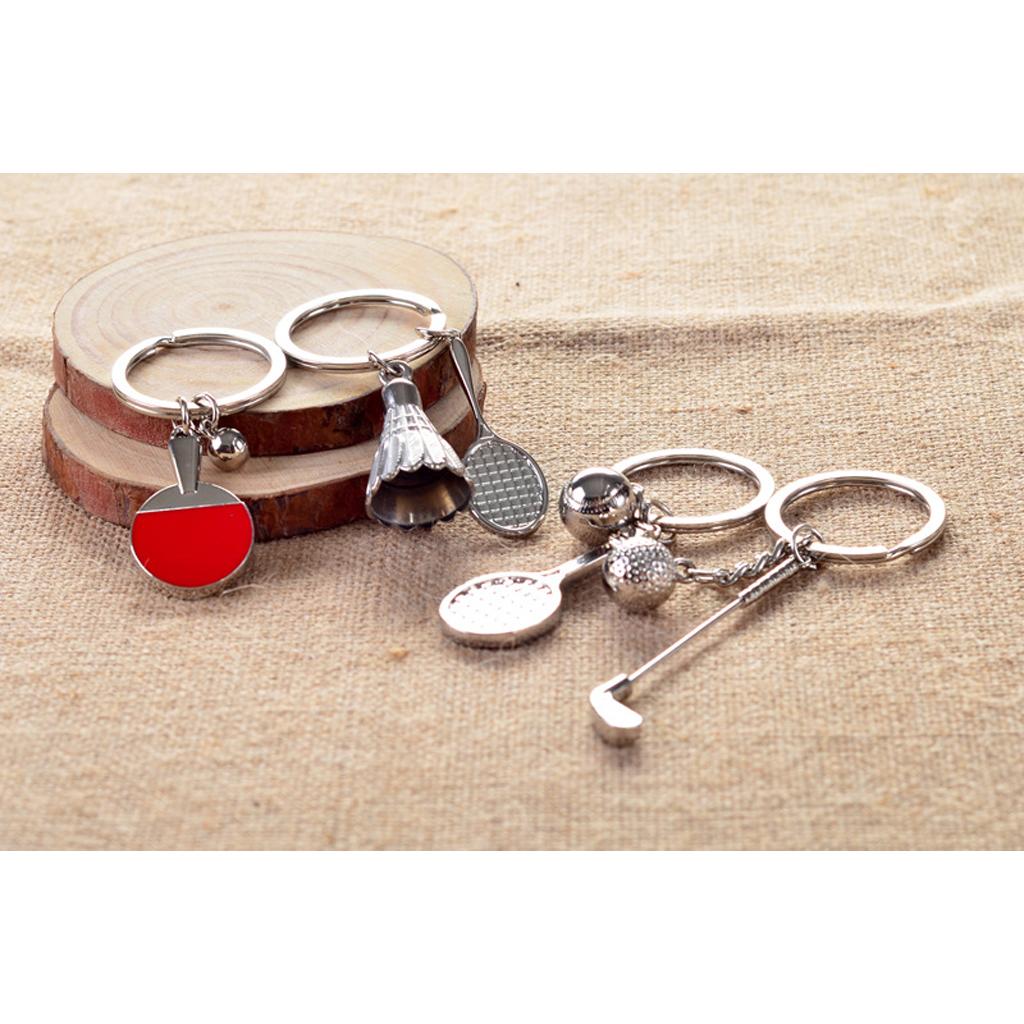 Mini Table Tennis Pendant Keyring Key Chain Gift - Red