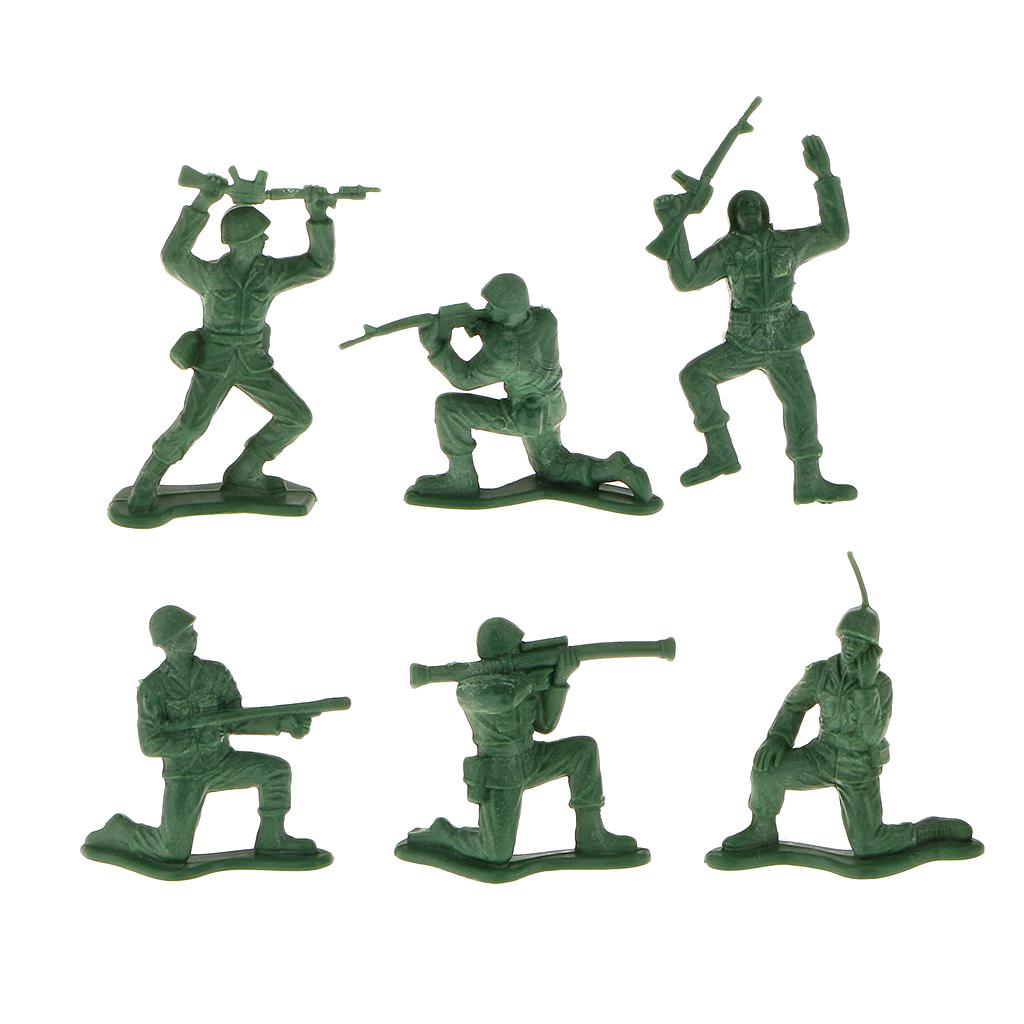 Plastic 6/12/100pcs Set Army Police Soldier DIY Combat Figures Toy Game ...