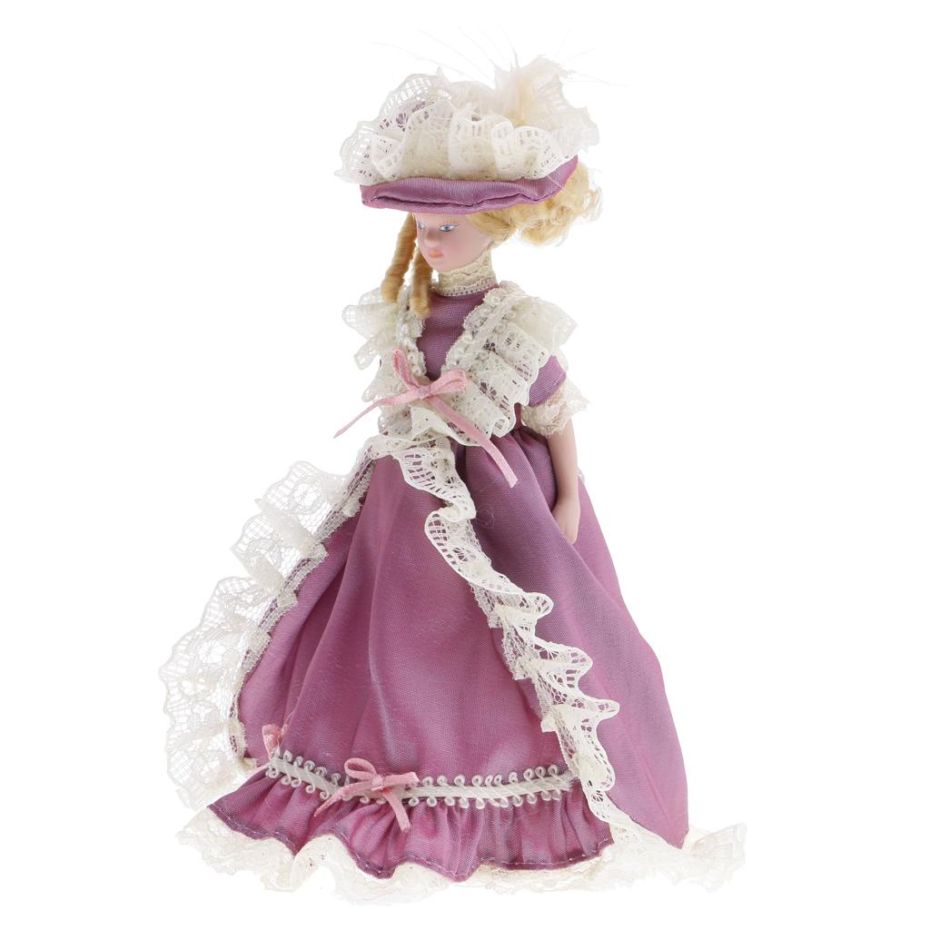 Porcelain Dollhouse Doll Miniature People Figure for 12th Dolls House