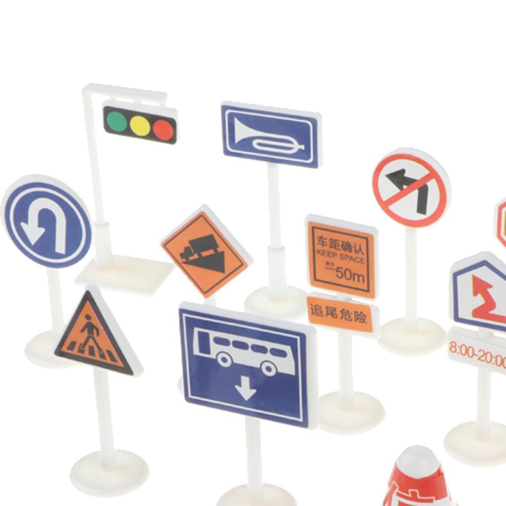 Street Road Sign Pretend Play Game Traffic Car & Vehicle Playset Toy ...