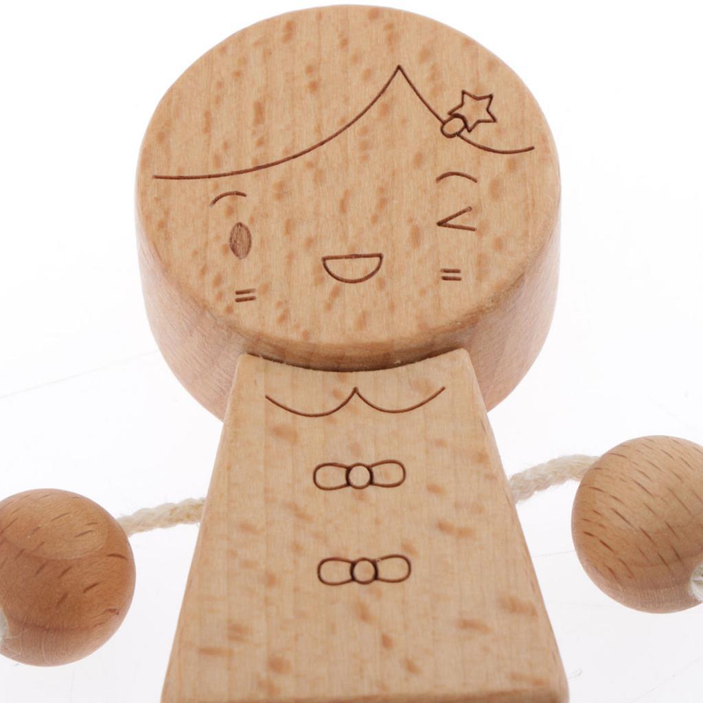 Solid Wood Baby Rattle Educational Grasping Toy Handbells Angle